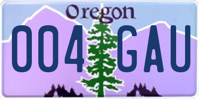 OR license plate 004GAU