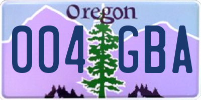 OR license plate 004GBA