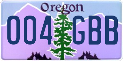 OR license plate 004GBB