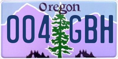 OR license plate 004GBH