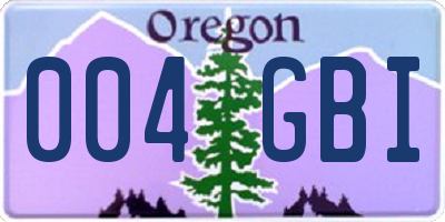 OR license plate 004GBI