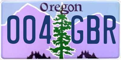 OR license plate 004GBR