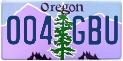 OR license plate 004GBU