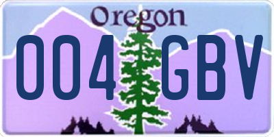 OR license plate 004GBV