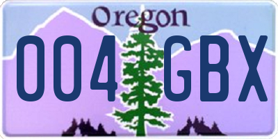 OR license plate 004GBX