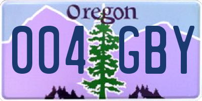 OR license plate 004GBY
