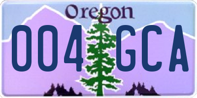 OR license plate 004GCA