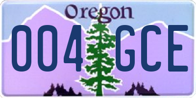 OR license plate 004GCE