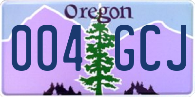 OR license plate 004GCJ