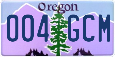 OR license plate 004GCM