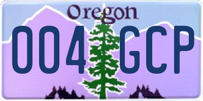 OR license plate 004GCP