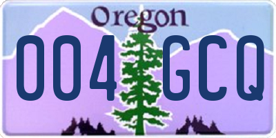 OR license plate 004GCQ