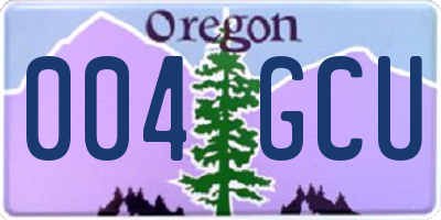 OR license plate 004GCU