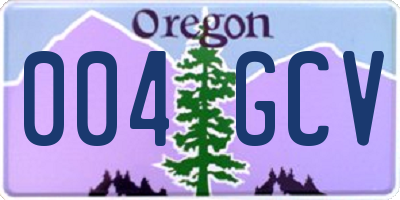 OR license plate 004GCV