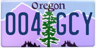 OR license plate 004GCY