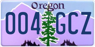 OR license plate 004GCZ