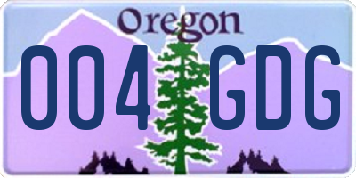 OR license plate 004GDG
