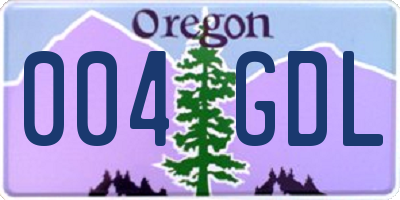 OR license plate 004GDL