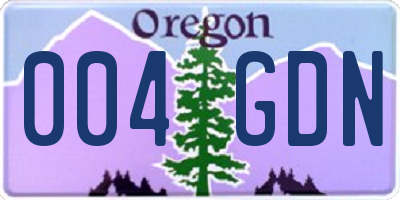 OR license plate 004GDN
