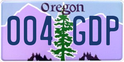 OR license plate 004GDP