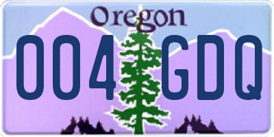 OR license plate 004GDQ