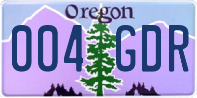 OR license plate 004GDR