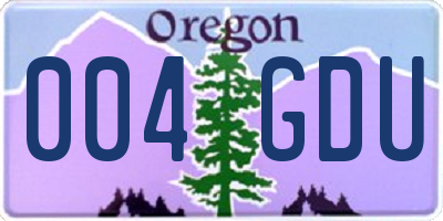 OR license plate 004GDU