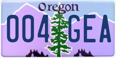 OR license plate 004GEA