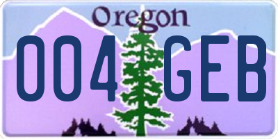 OR license plate 004GEB