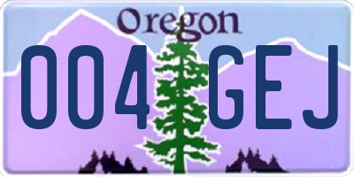 OR license plate 004GEJ