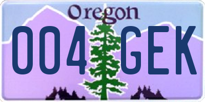 OR license plate 004GEK