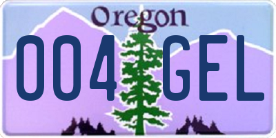 OR license plate 004GEL