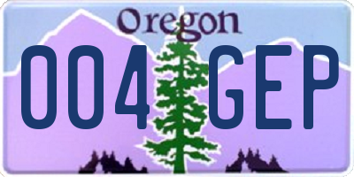 OR license plate 004GEP