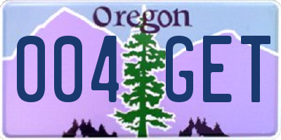 OR license plate 004GET