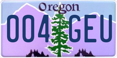 OR license plate 004GEU