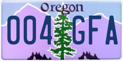 OR license plate 004GFA