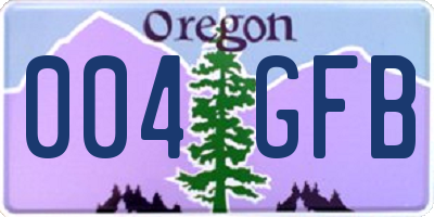 OR license plate 004GFB