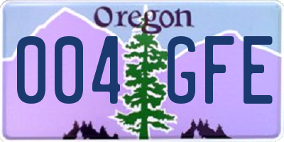 OR license plate 004GFE