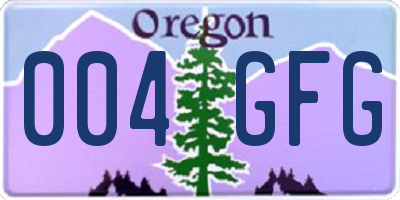 OR license plate 004GFG