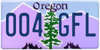 OR license plate 004GFL
