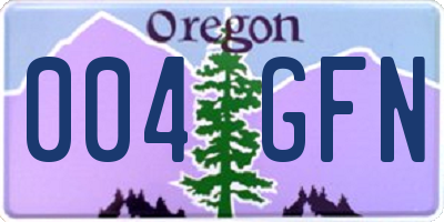 OR license plate 004GFN