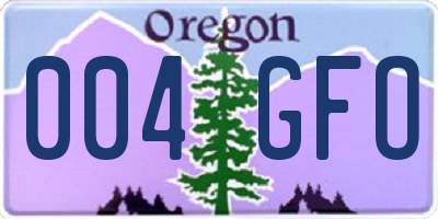 OR license plate 004GFO