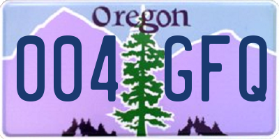 OR license plate 004GFQ