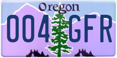 OR license plate 004GFR