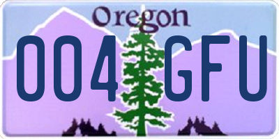 OR license plate 004GFU