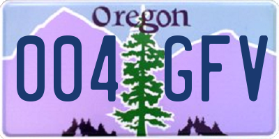 OR license plate 004GFV