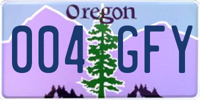 OR license plate 004GFY