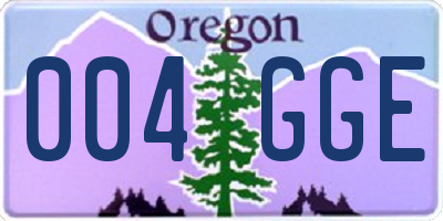 OR license plate 004GGE