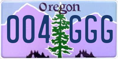 OR license plate 004GGG