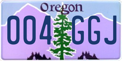 OR license plate 004GGJ